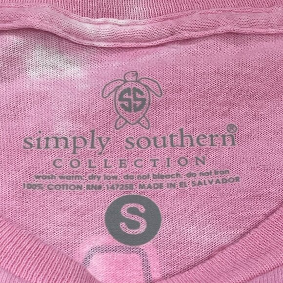 Simply Southern Eat Sleep Lake Repeat Graphic Knit Tee Women's Small Cotton - Picture 8 of 9